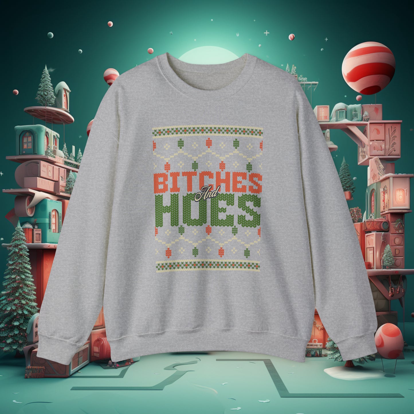 Bitches & Hoes Christmas Crewneck Sweatshirt