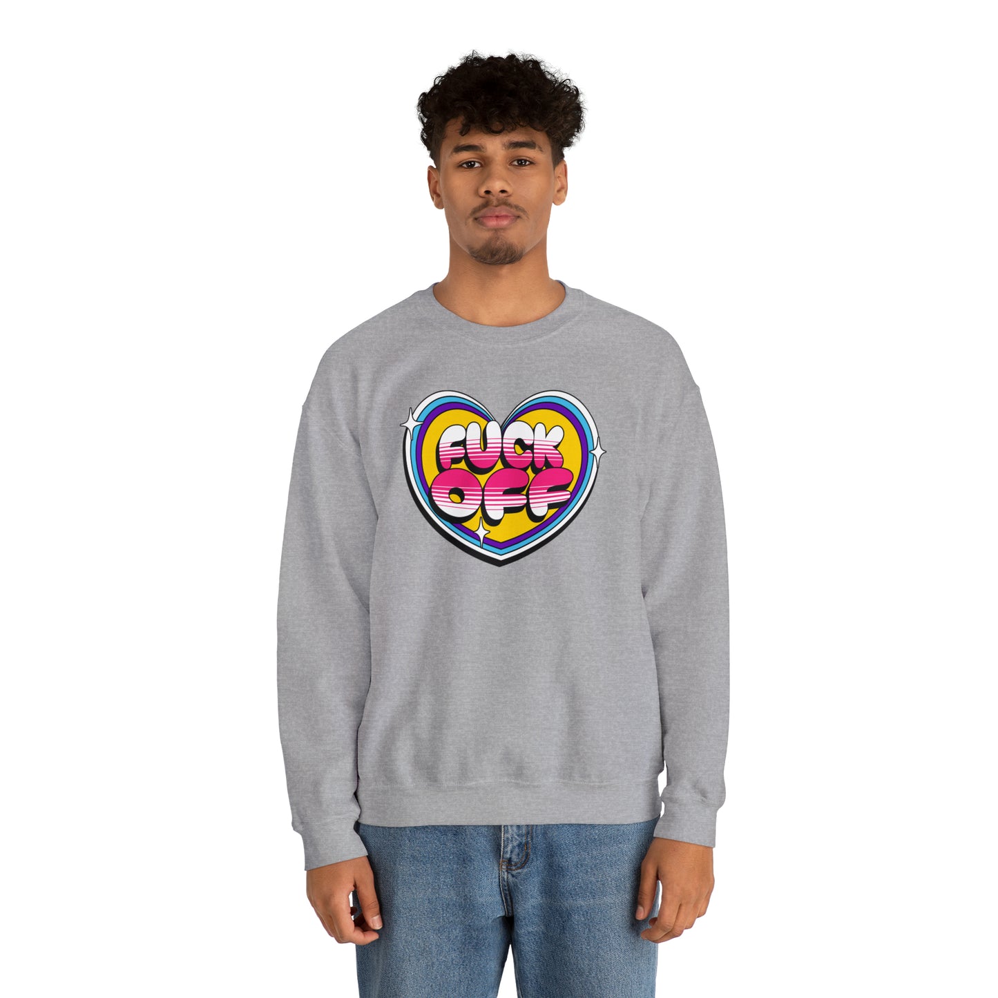 Fuck Off Heart Crewneck Sweatshirt