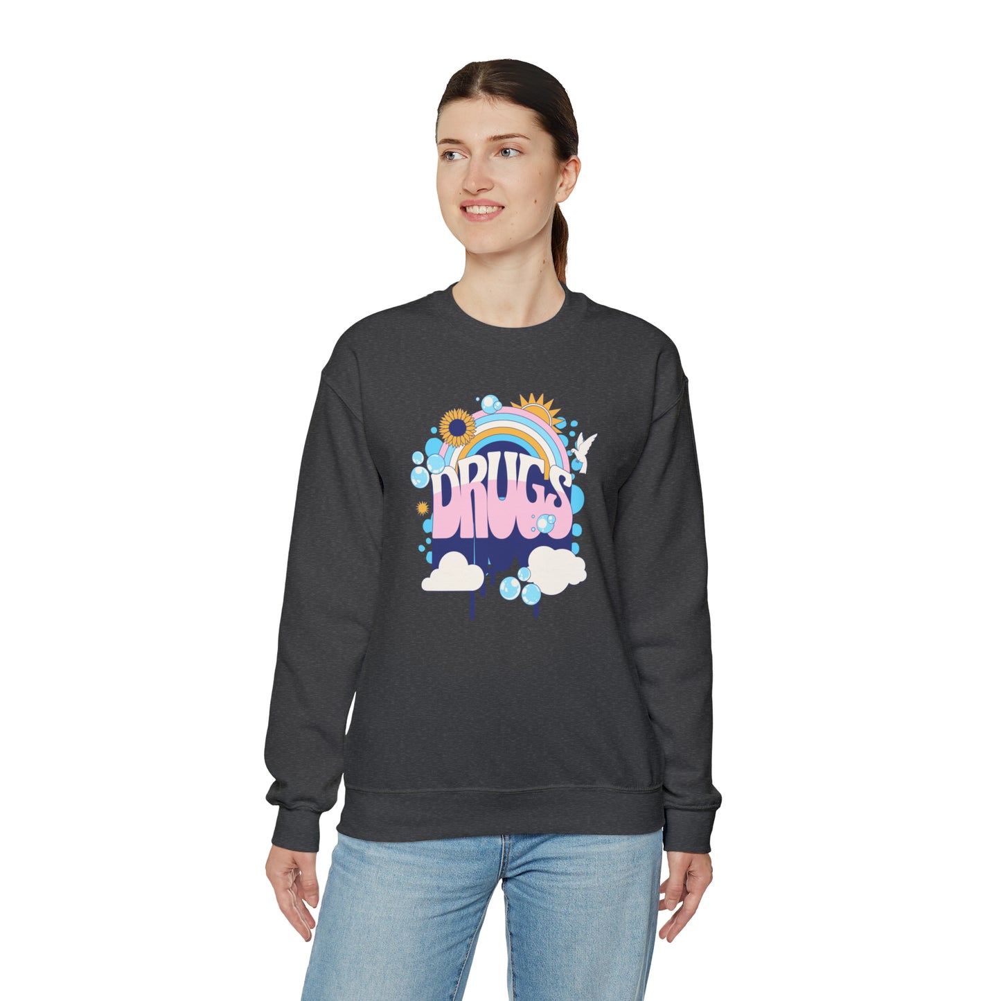 Drugs Rainbow Crewneck Sweatshirt