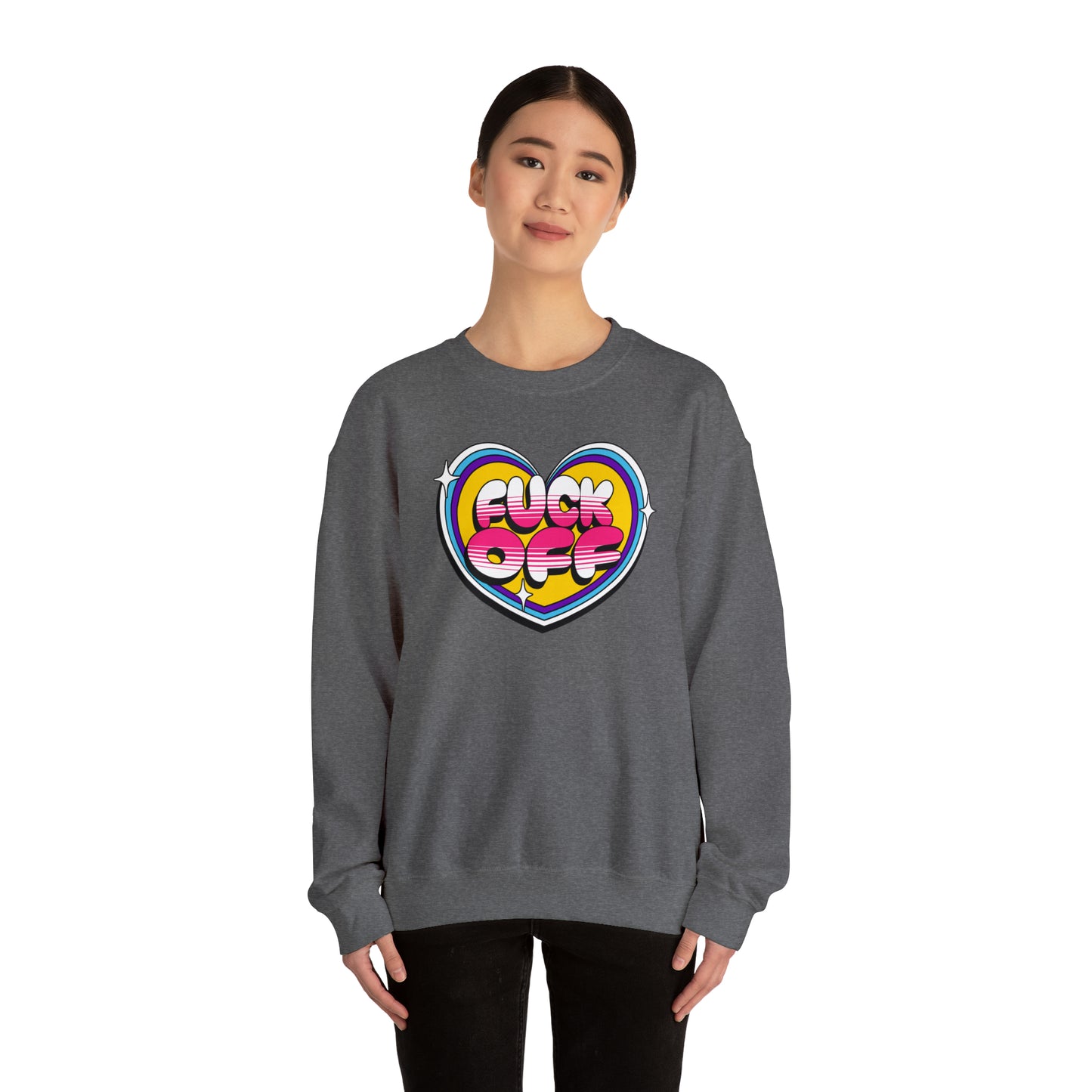 Fuck Off Heart Crewneck Sweatshirt