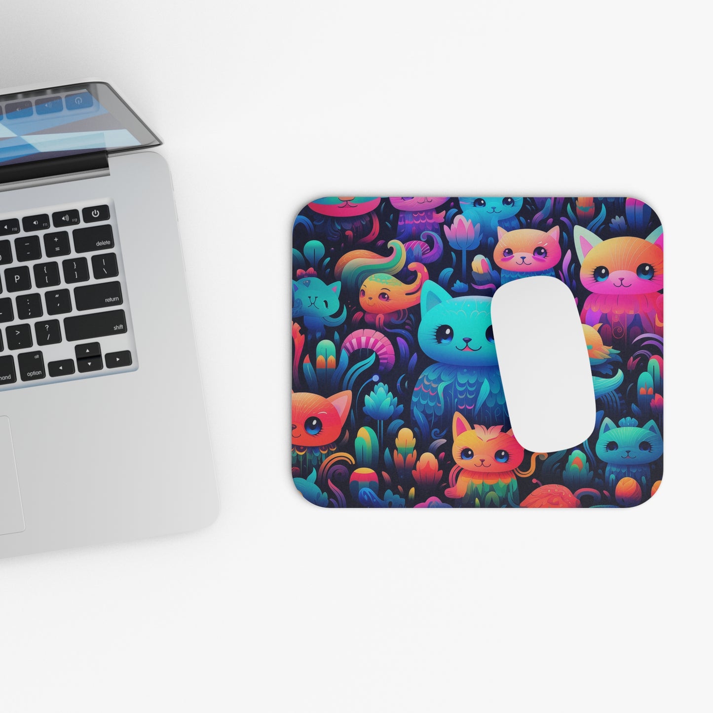 Cutest Neon Kitties Mouse Pad