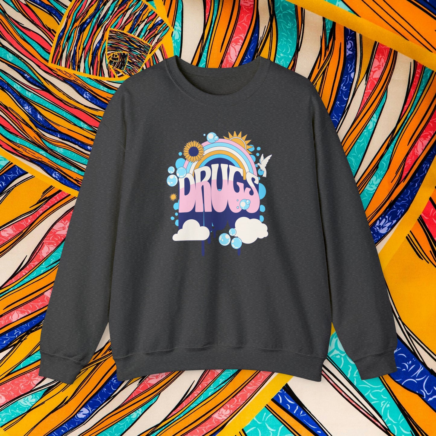 Drugs Rainbow Crewneck Sweatshirt