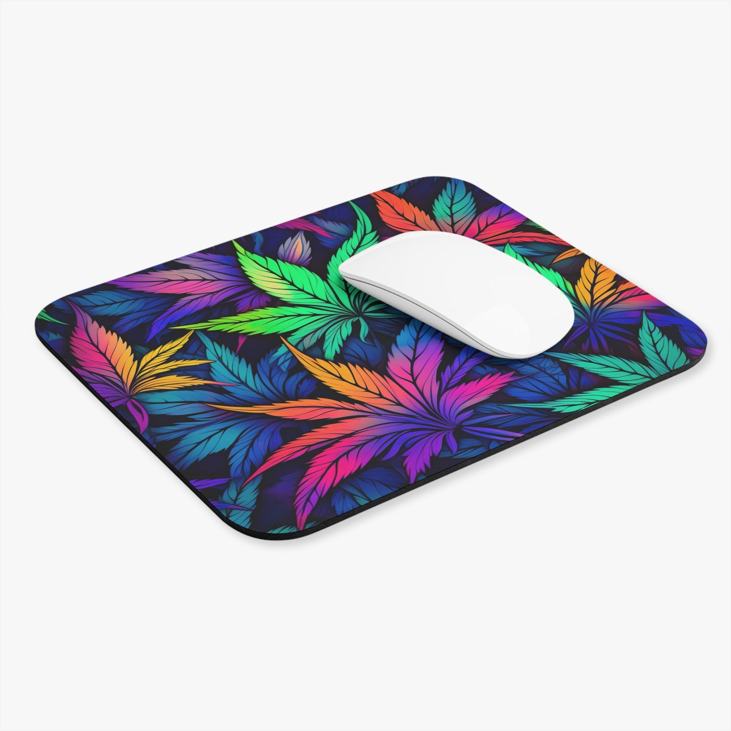 Neon Marijuana Leaves Mouse Pad