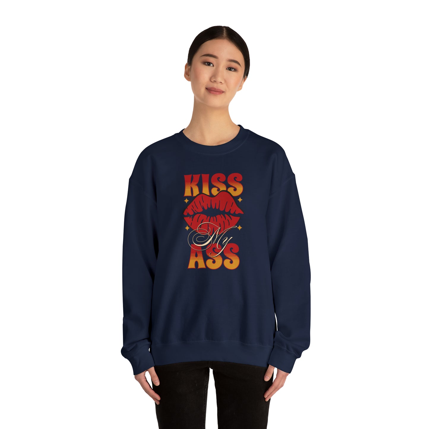 Kiss My Ass Crewneck Sweatshirt (Lips)