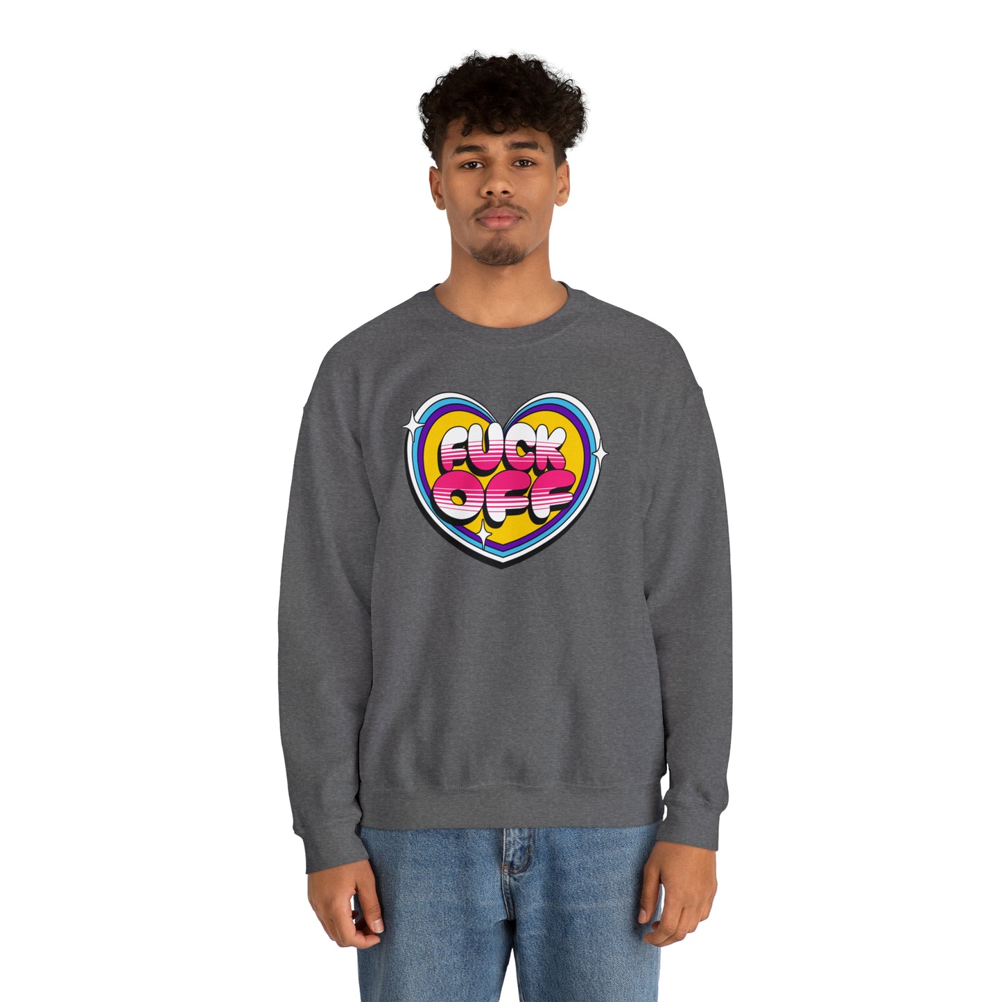 Fuck Off Heart Crewneck Sweatshirt