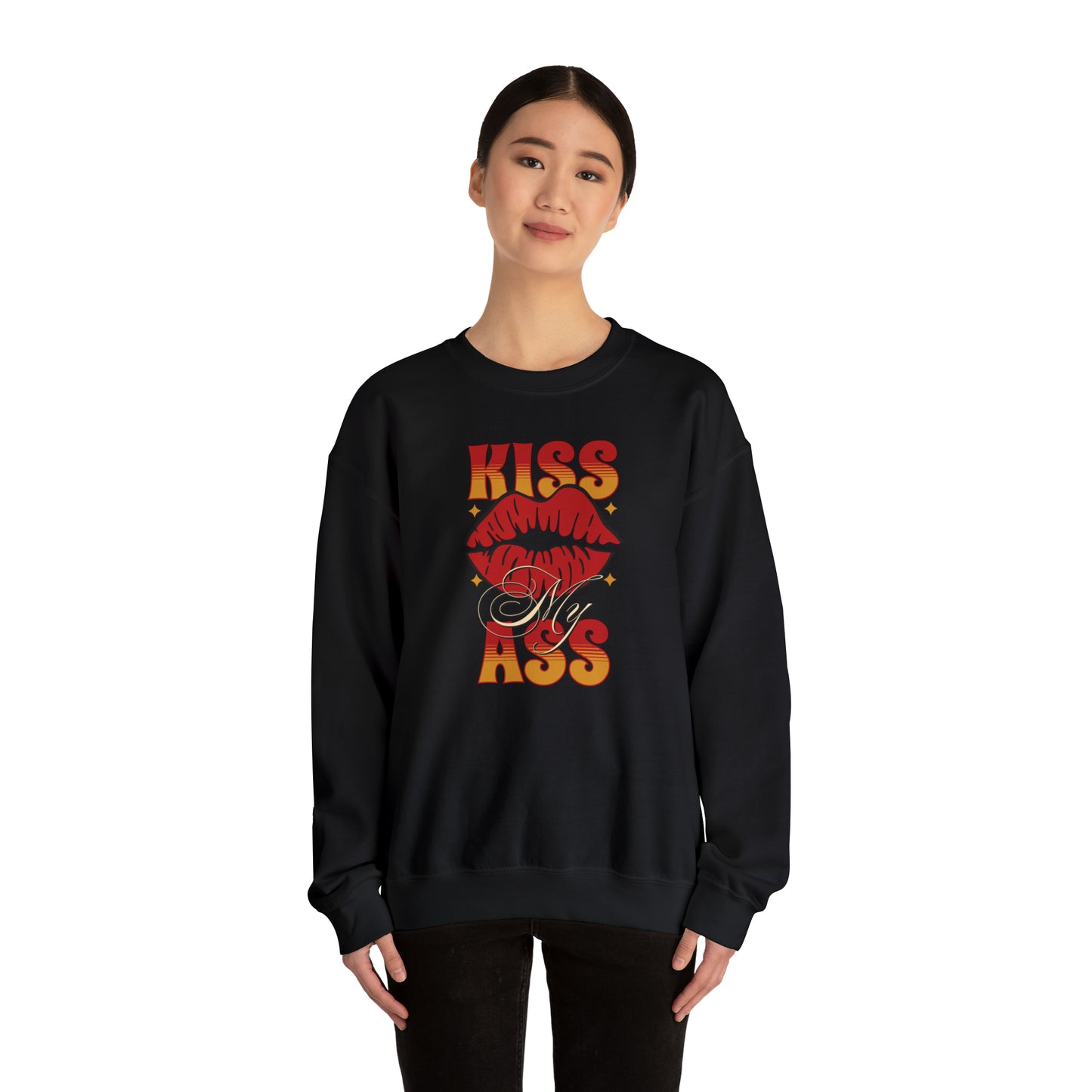 Kiss My Ass Crewneck Sweatshirt (Lips)