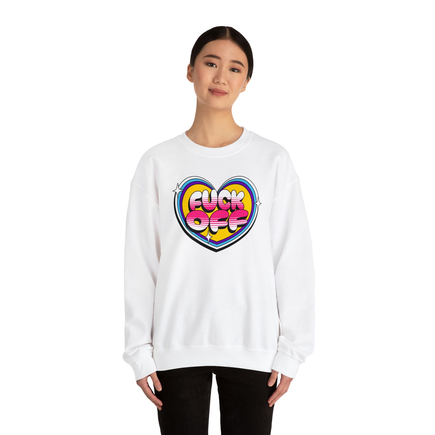 Fuck Off Heart Crewneck Sweatshirt