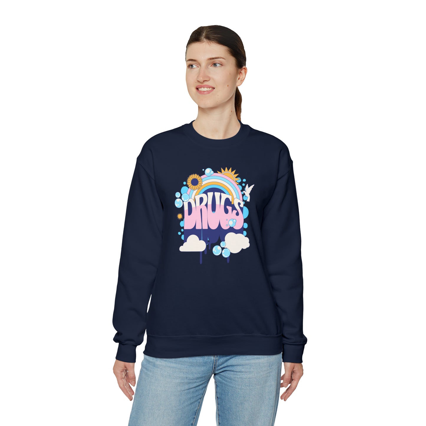 Drugs Rainbow Crewneck Sweatshirt