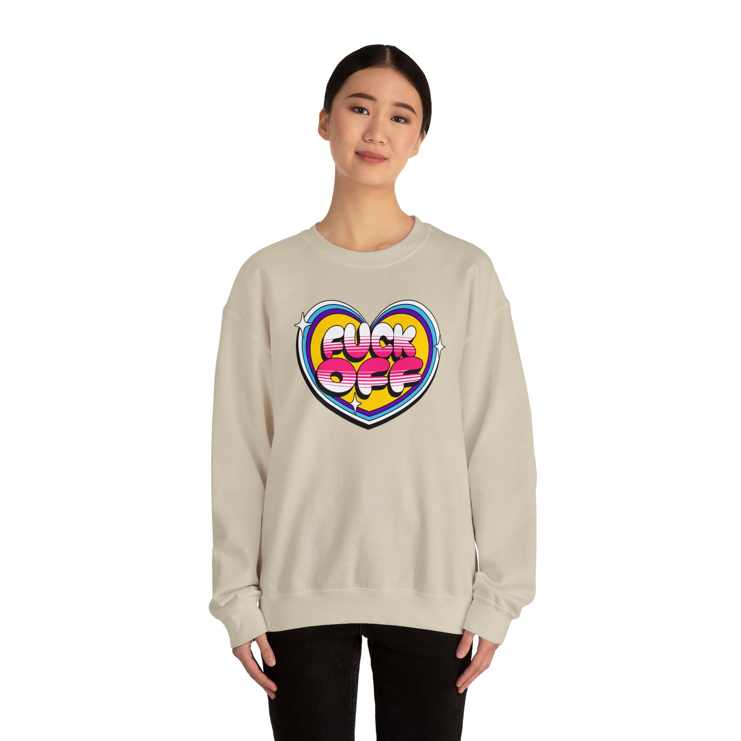 Fuck Off Heart Crewneck Sweatshirt