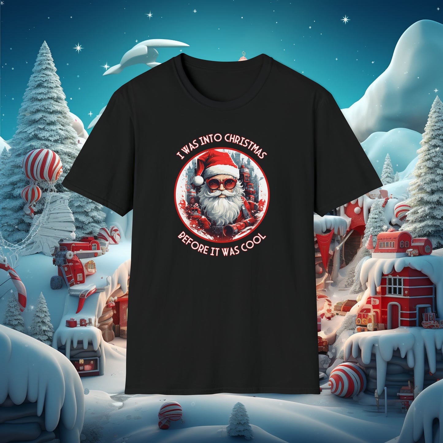 Hipster Santa Christmas T-Shirt