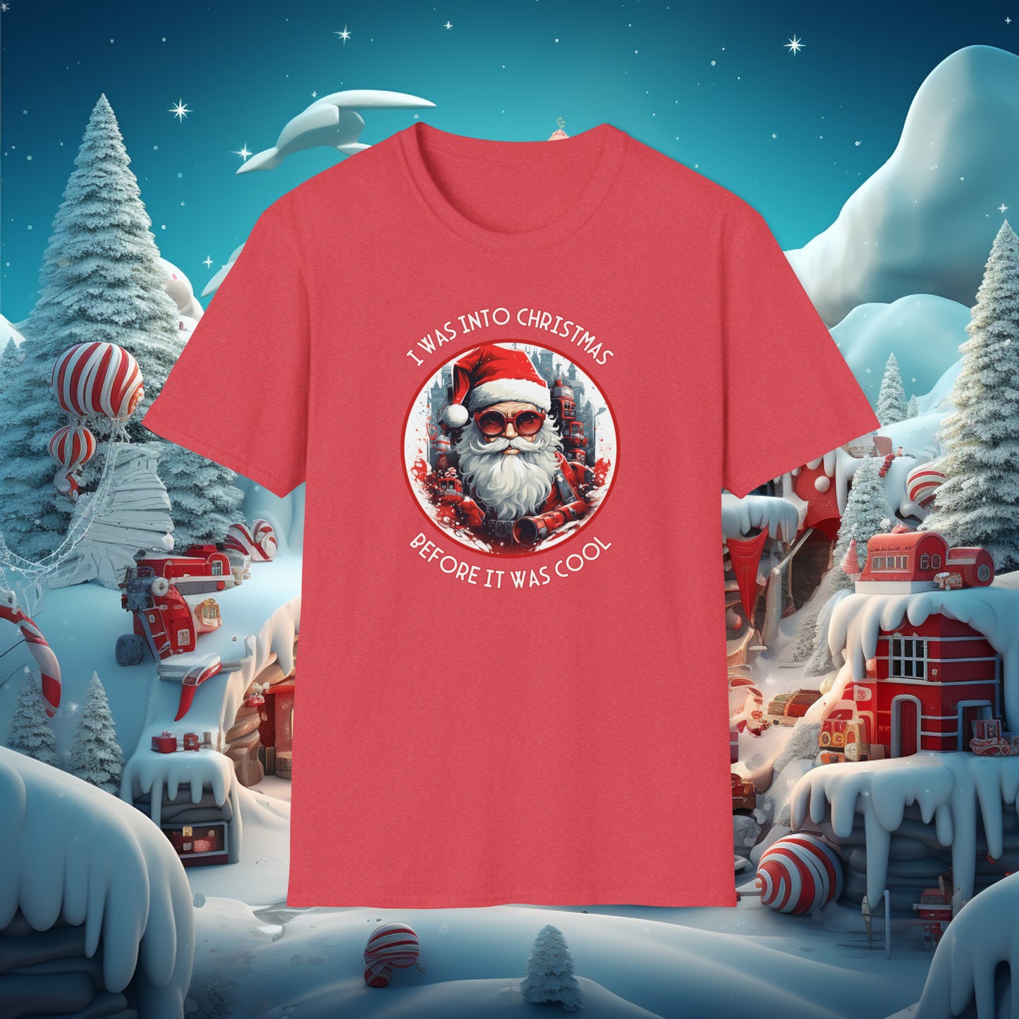 Hipster Santa Christmas T-Shirt