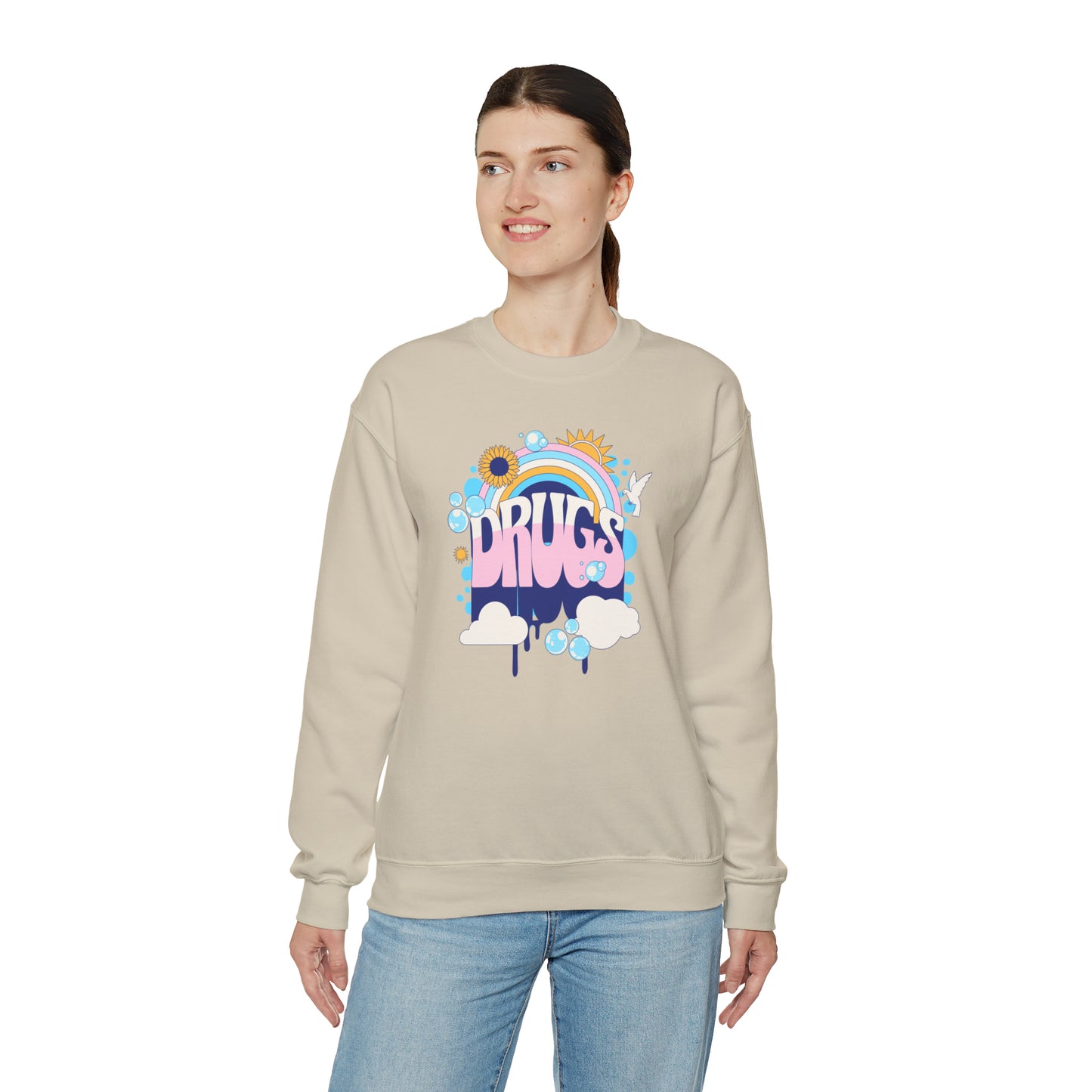 Drugs Rainbow Crewneck Sweatshirt