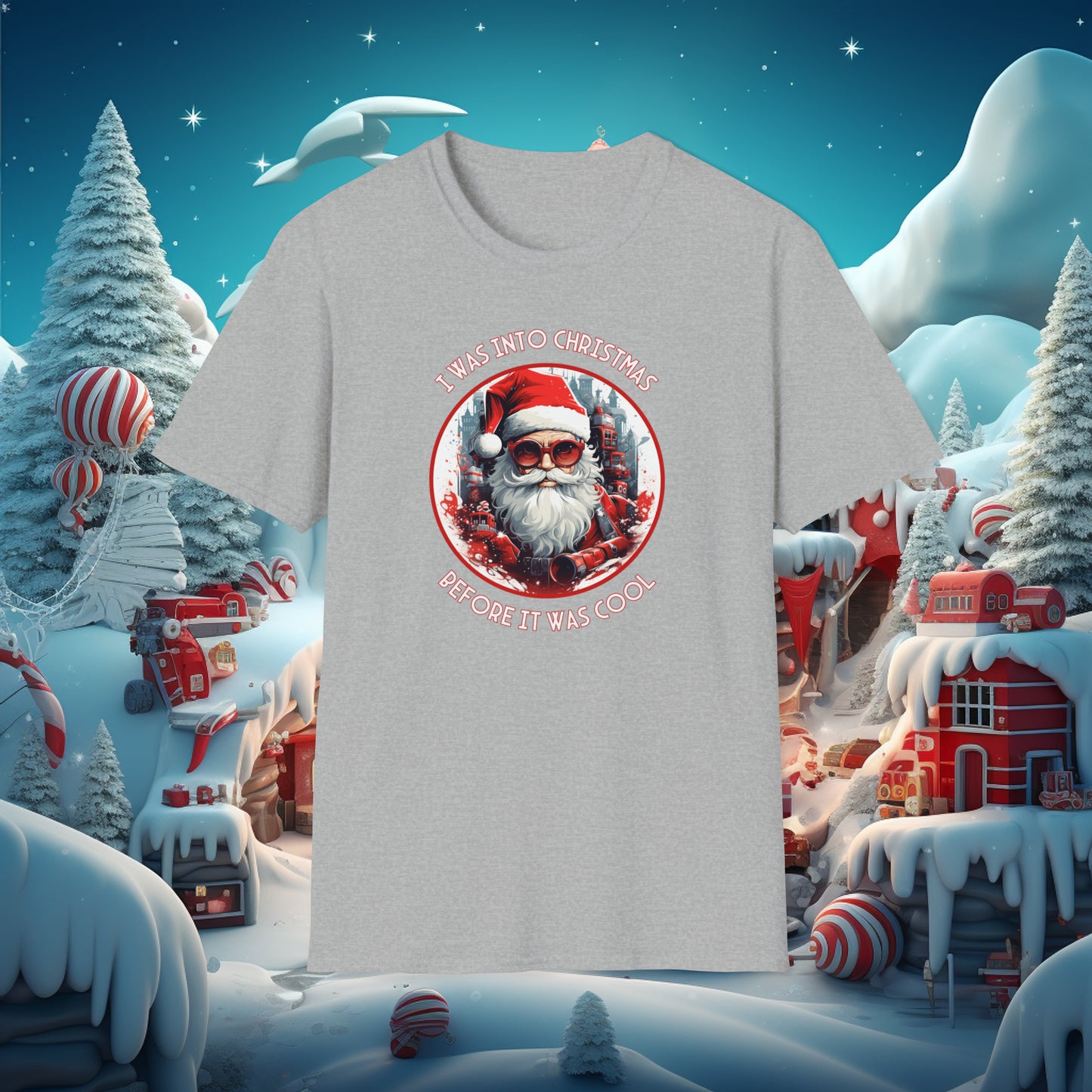 Hipster Santa Christmas T-Shirt