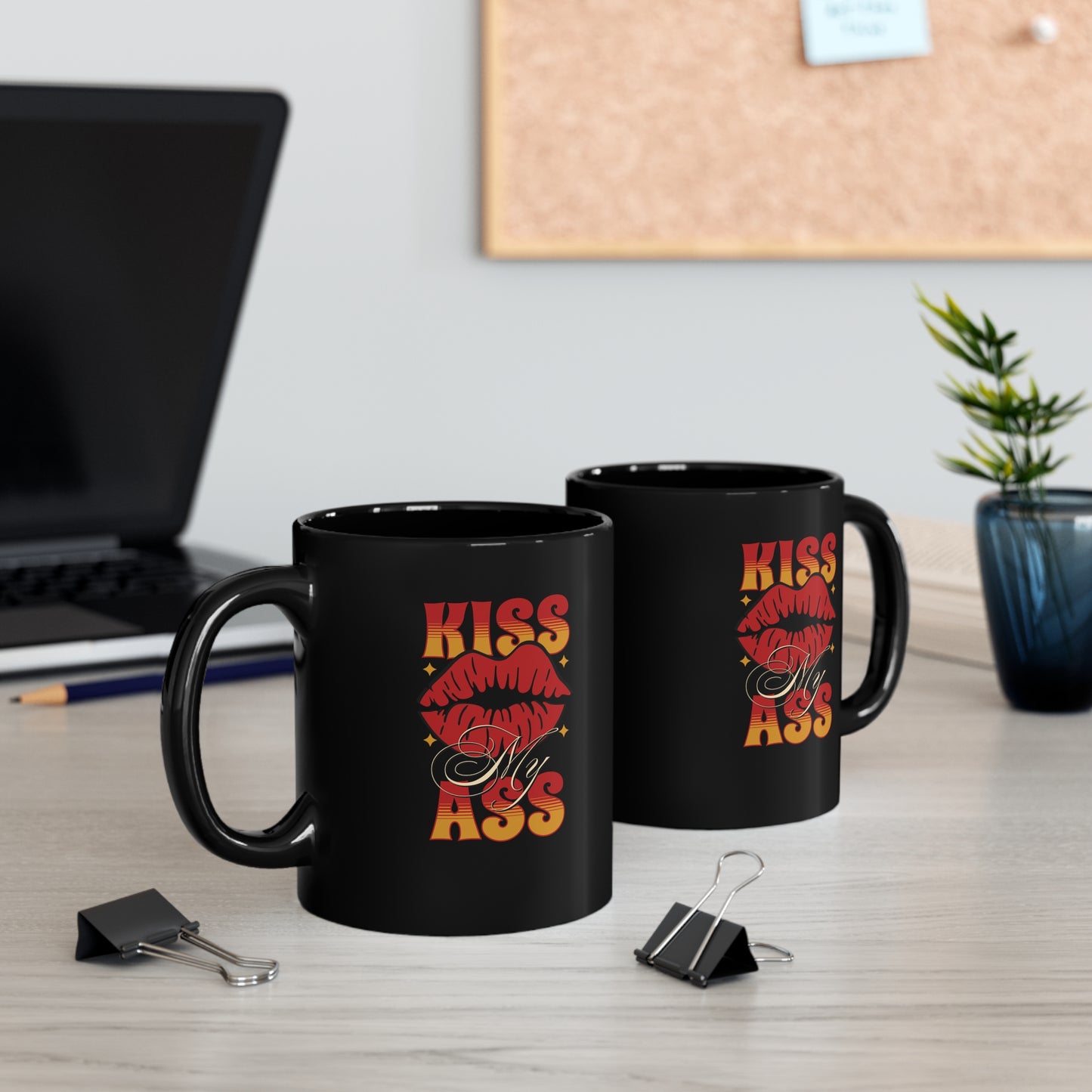 Kiss My Ass Coffee Mug (Lips)