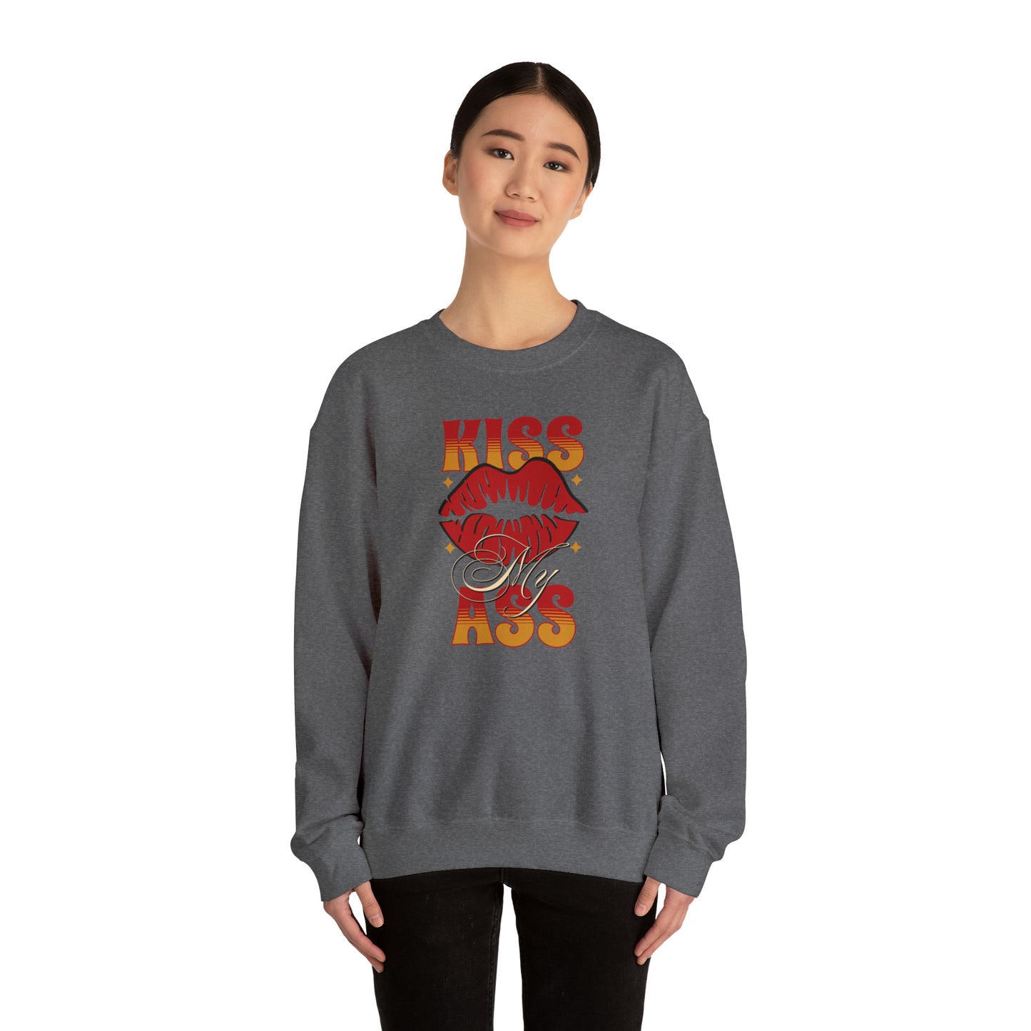 Kiss My Ass Crewneck Sweatshirt (Lips)