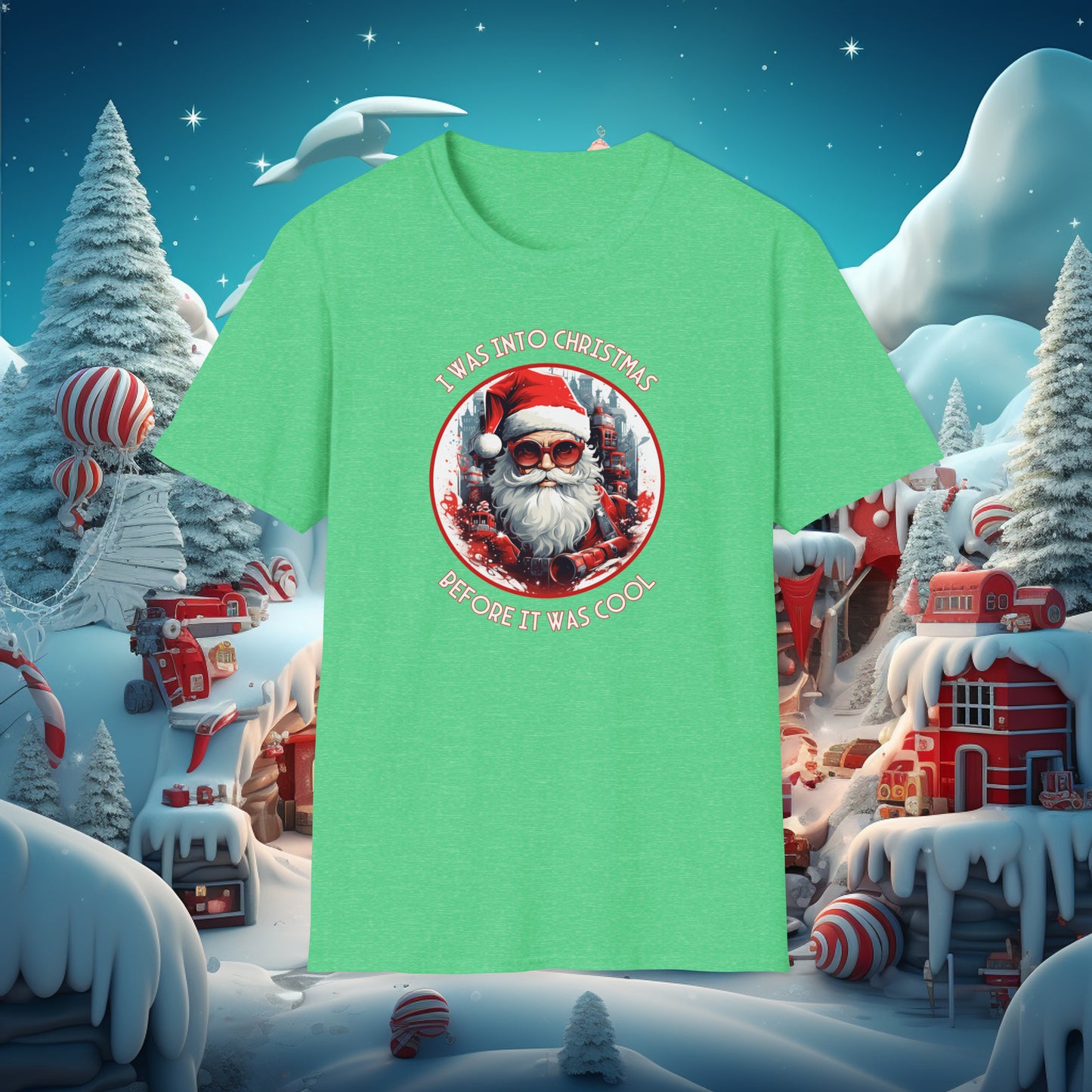 Hipster Santa Christmas T-Shirt