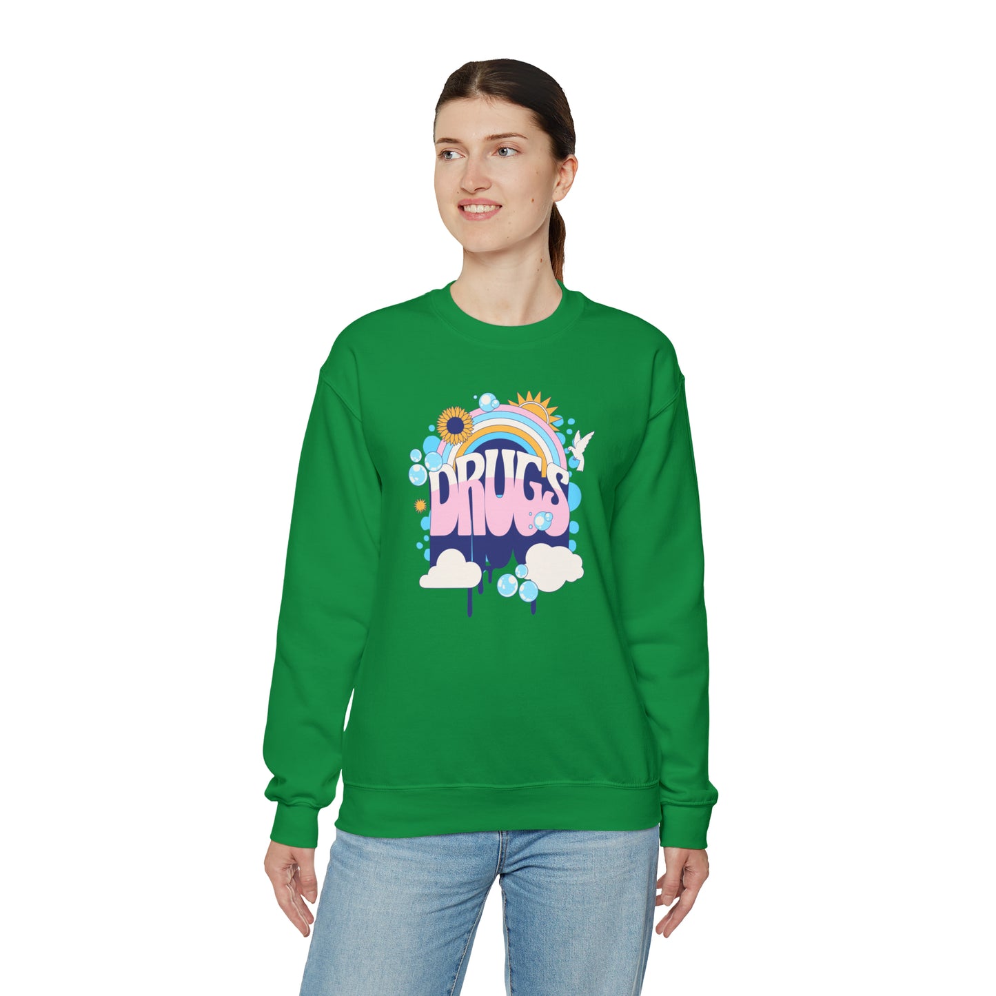 Drugs Rainbow Crewneck Sweatshirt