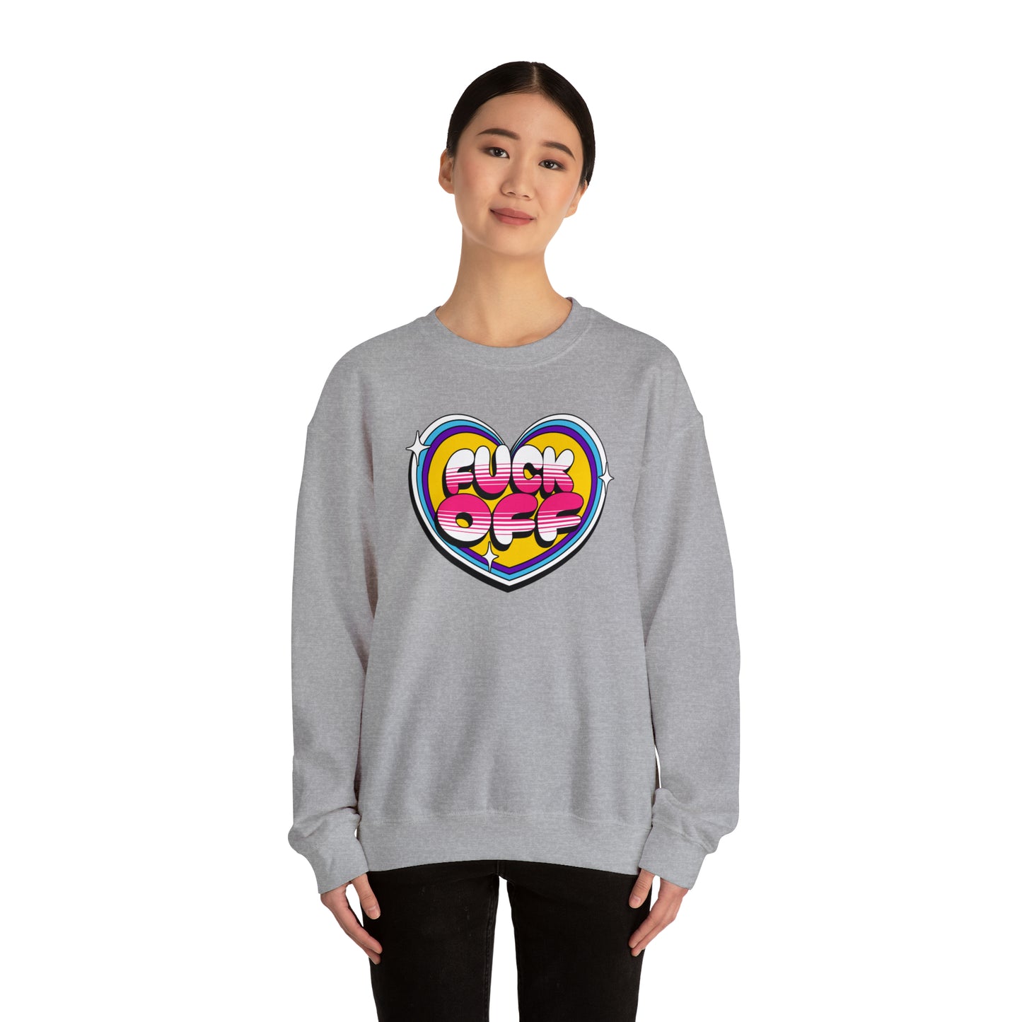 Fuck Off Heart Crewneck Sweatshirt