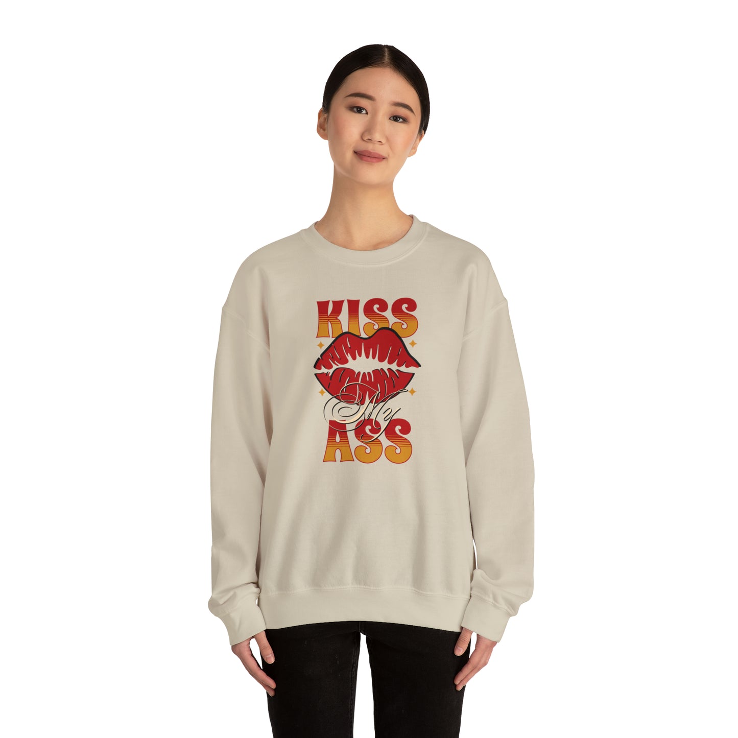 Kiss My Ass Crewneck Sweatshirt (Lips)