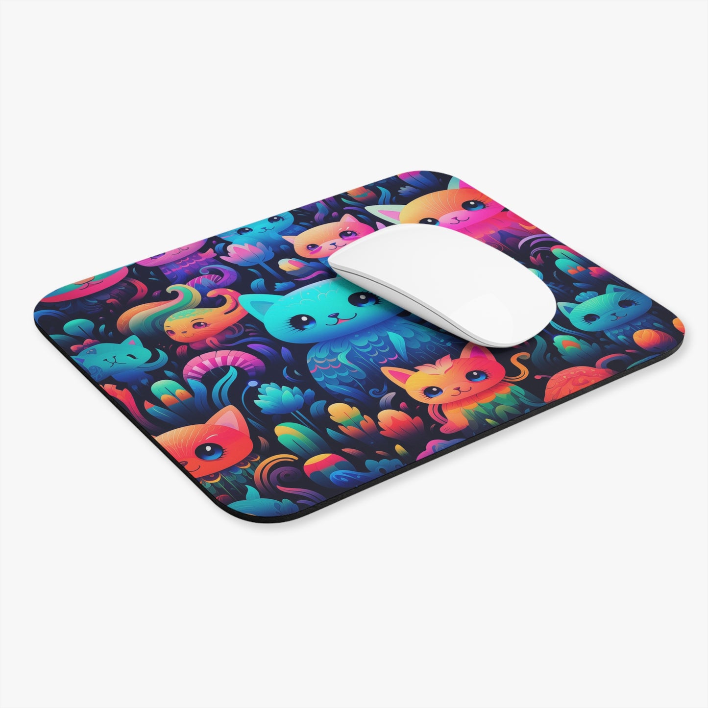 Cutest Neon Kitties Mouse Pad