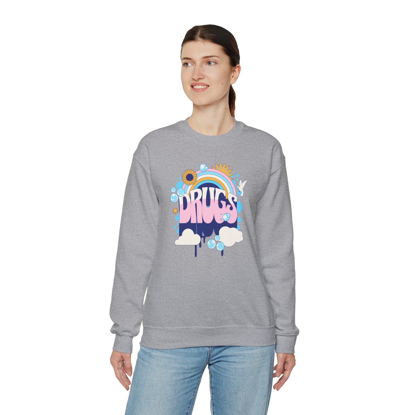 Drugs Rainbow Crewneck Sweatshirt