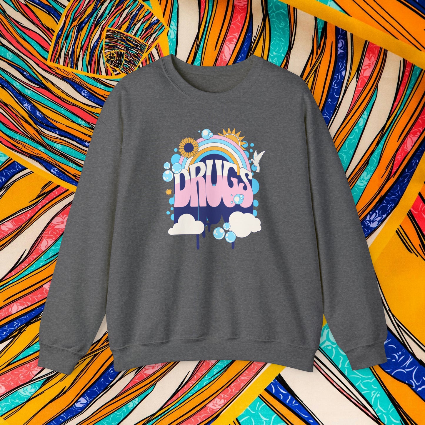 Drugs Rainbow Crewneck Sweatshirt