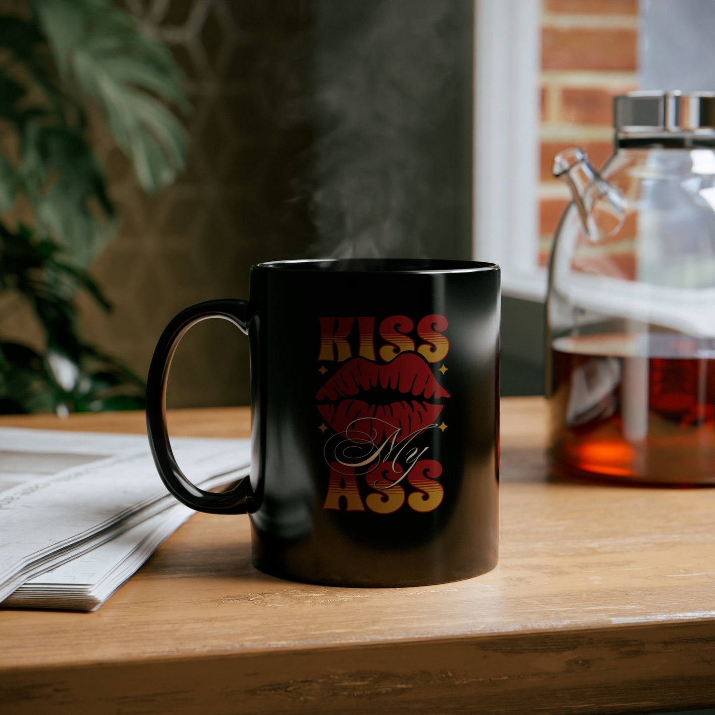 Kiss My Ass Coffee Mug (Lips)