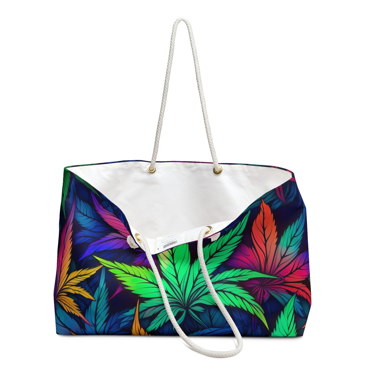 Neon Marijuana Leaves Weekender Bag