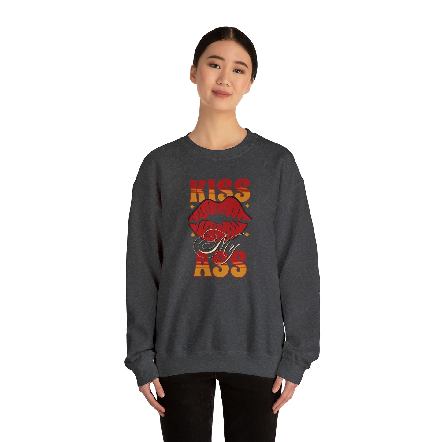 Kiss My Ass Crewneck Sweatshirt (Lips)