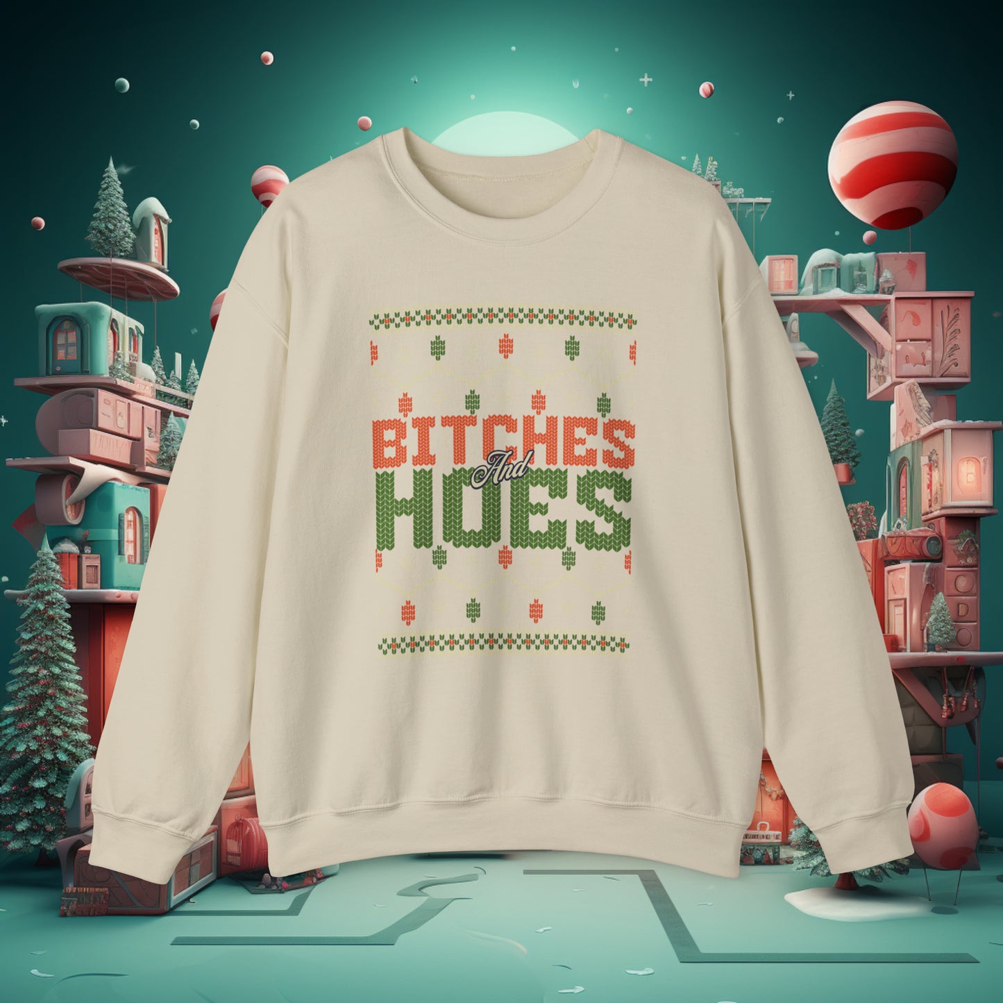 Bitches & Hoes Christmas Crewneck Sweatshirt