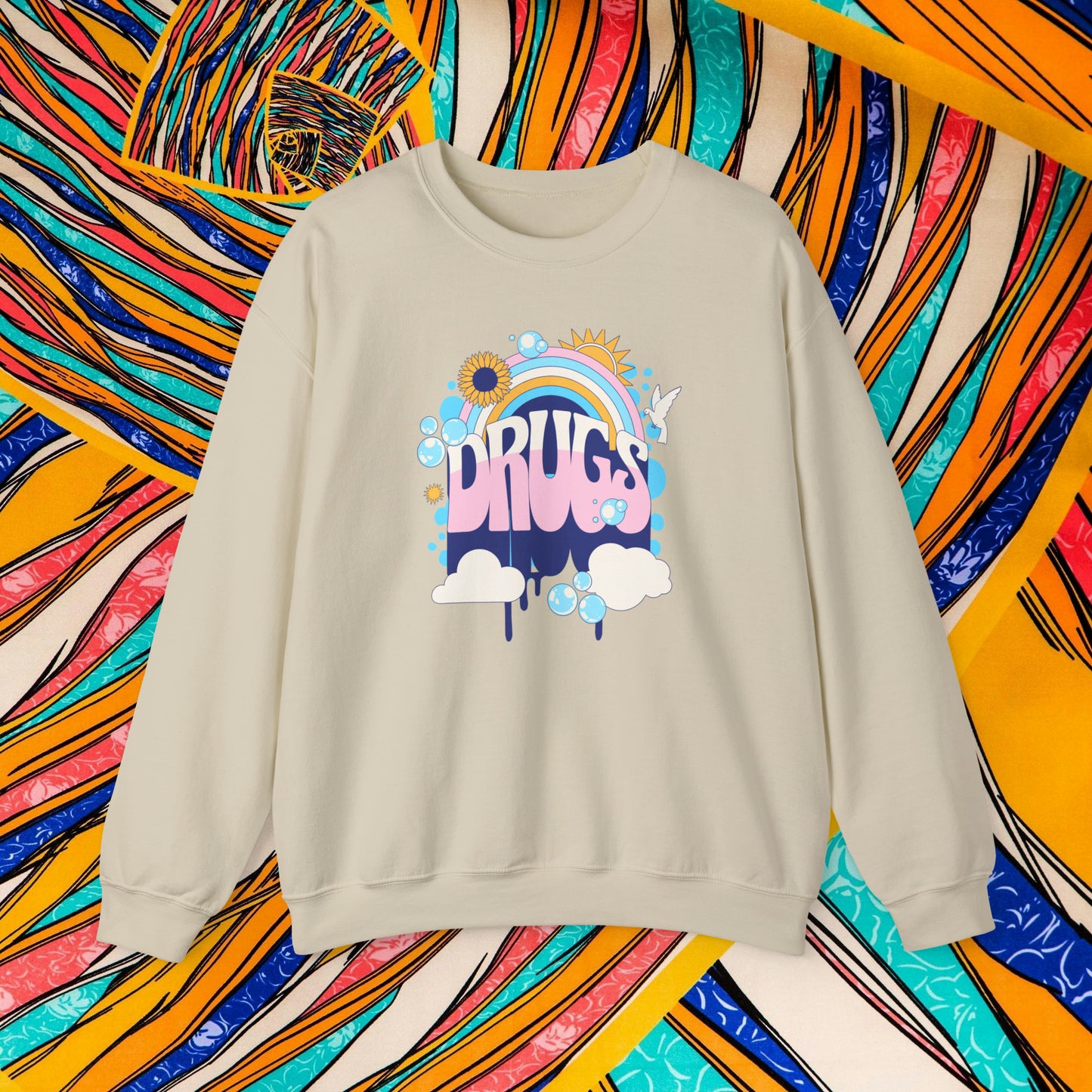 Drugs Rainbow Crewneck Sweatshirt