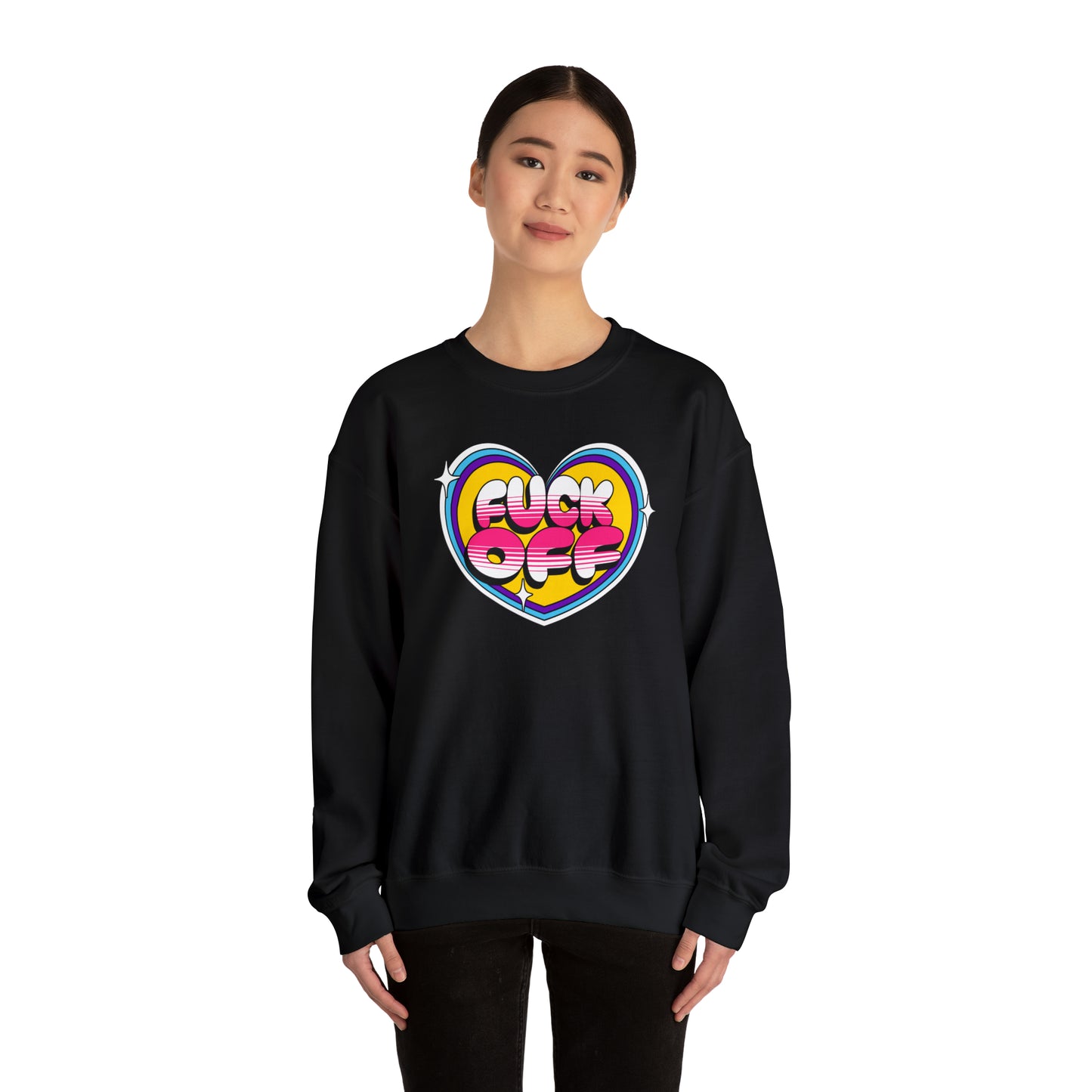 Fuck Off Heart Crewneck Sweatshirt