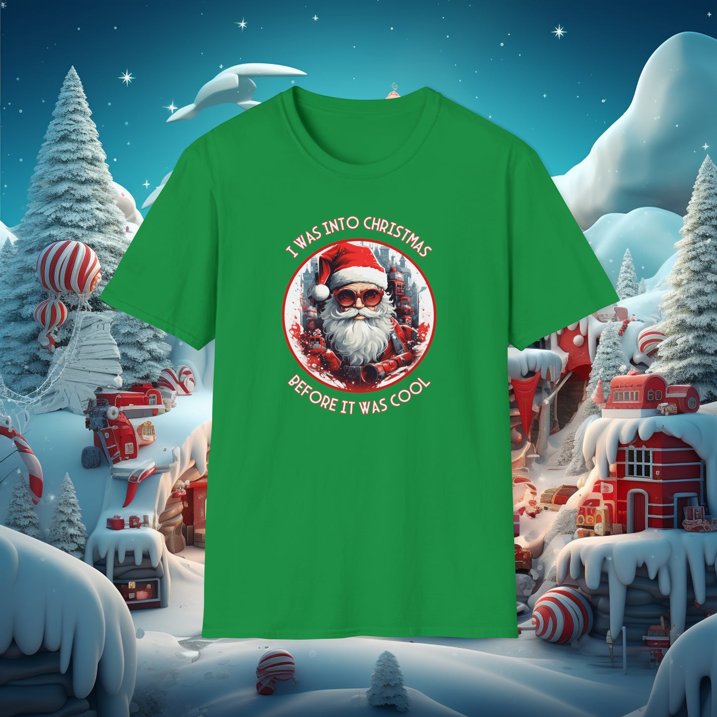 Hipster Santa Christmas T-Shirt